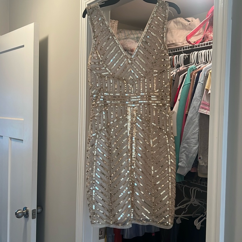 NWT GOLD SEQUIN MINI DRESS